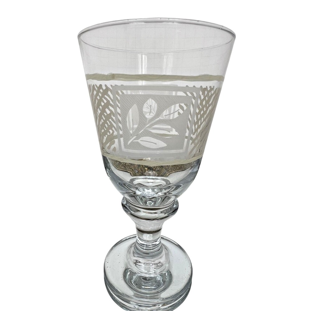 Set of 4 Pfaltzgraff Sierra Iced Tea Goblets 16 oz Etched Glass Flared 7" Vtg